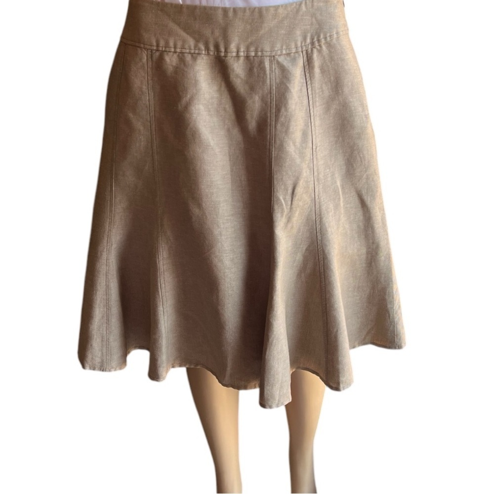 ColdWater Creek Linen Blend Elegant Tan Women's Skirt Size 6-8